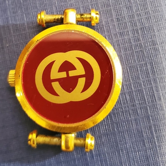 Unisex GUCCI 18K Gold Plated Red & Green Enamel 2000L 'Stack' Watch - Picture 3 of 4